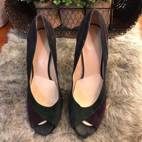 Rare Nine West Green, Purple & Blue Suede Pump - Picture 4 of 5